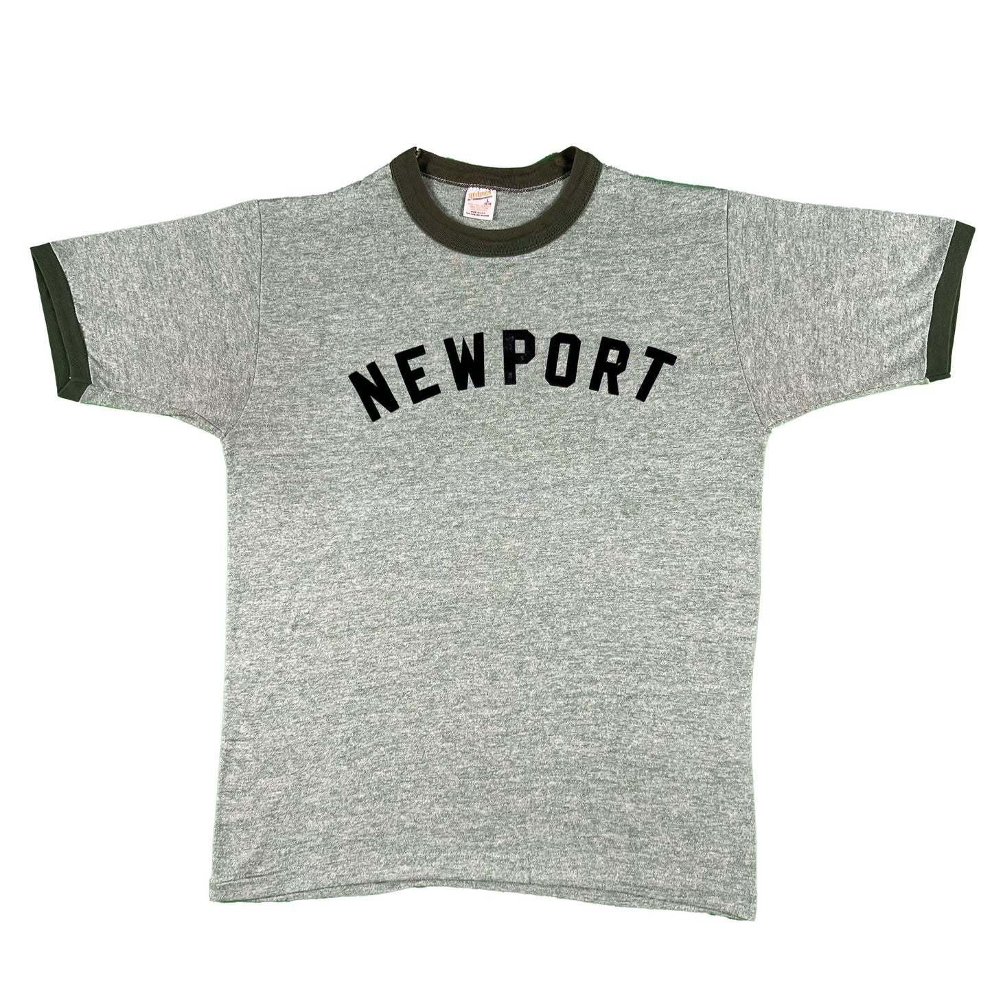 70s Two Tone Green 'Newport' Ringer Tee- M