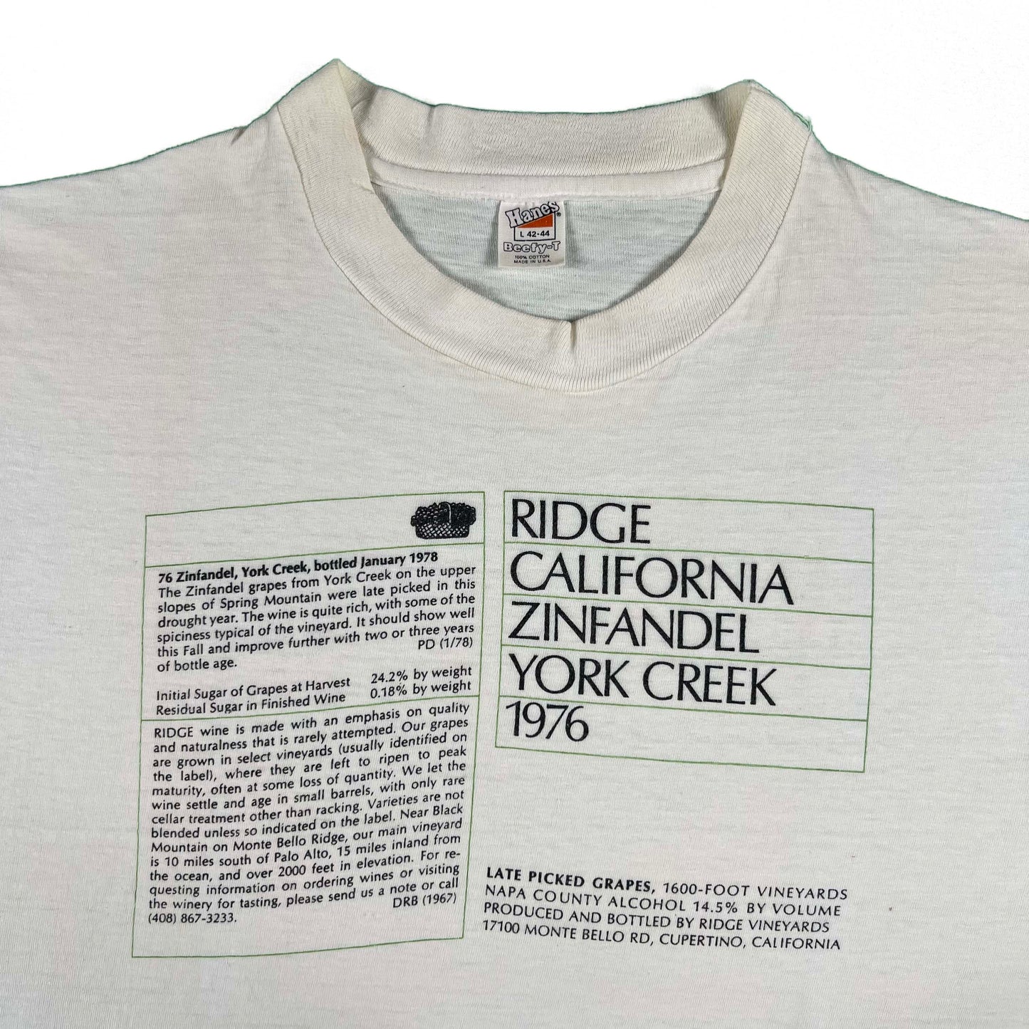 70s California Zinfandel Wine Tee- L