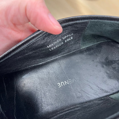 00s Black Leather Cheetah Print Loafers- M's 7, W's 8.5