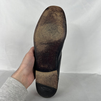 90s Soft Black Leather Penny Loafers- M's 11, W's 12.5
