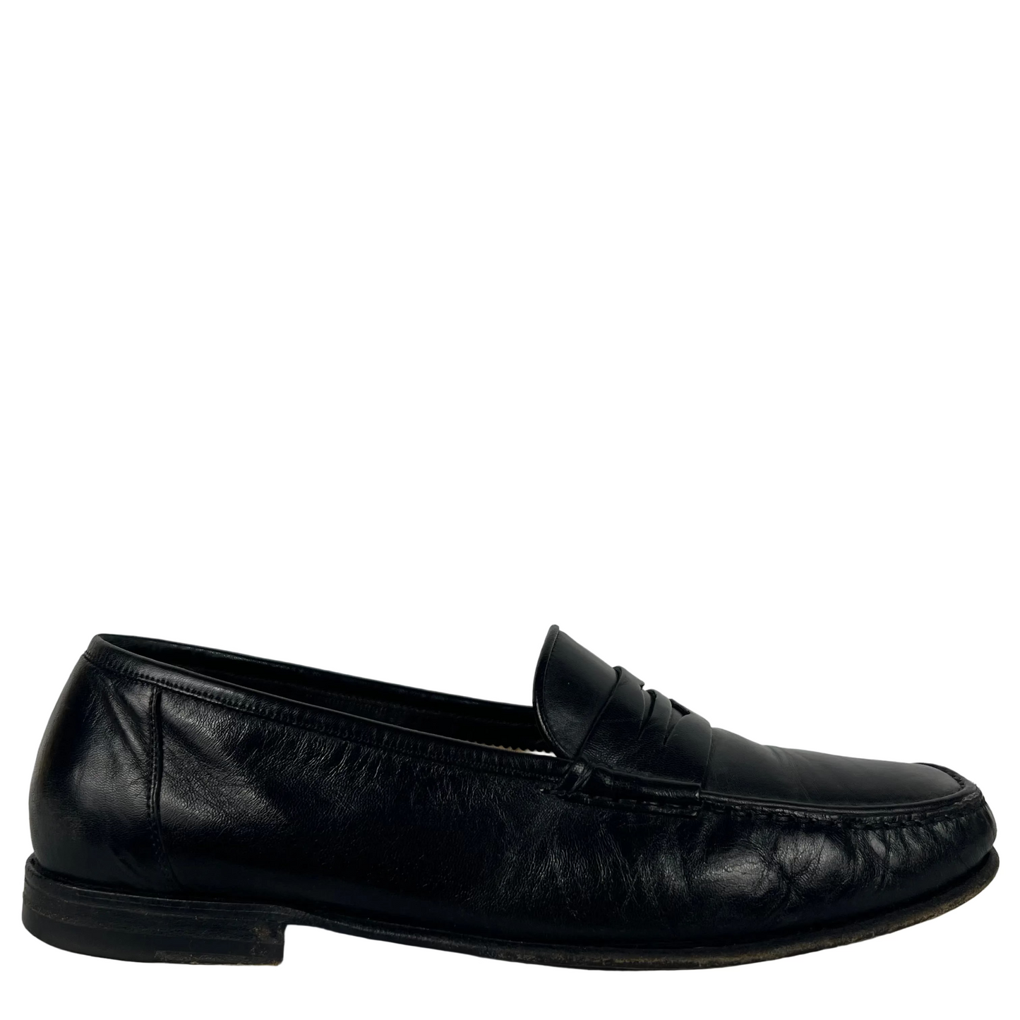 90s Soft Black Leather Penny Loafers- M's 11, W's 12.5
