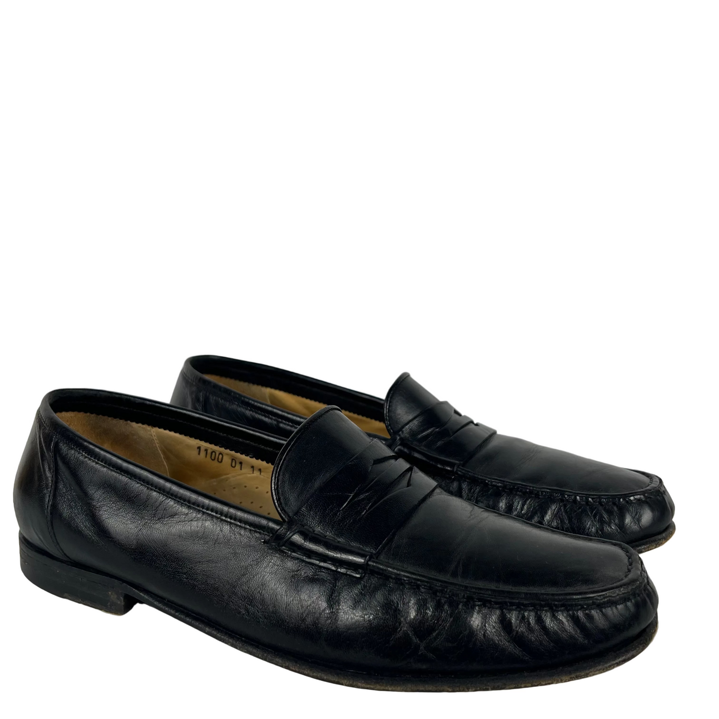 90s Soft Black Leather Penny Loafers- M's 11, W's 12.5