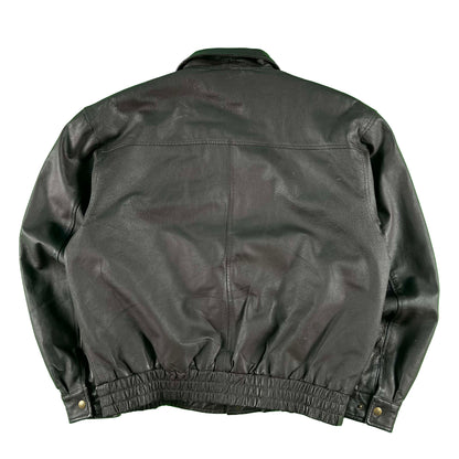 90s/00s PGA Tour Leather Bomber Jacket- L