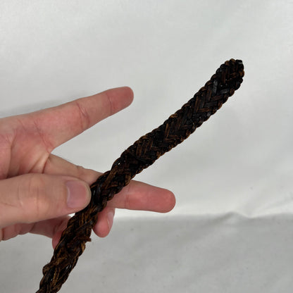 90s Metal Cross Studded Brown Braided Leather Belt-26"-30"