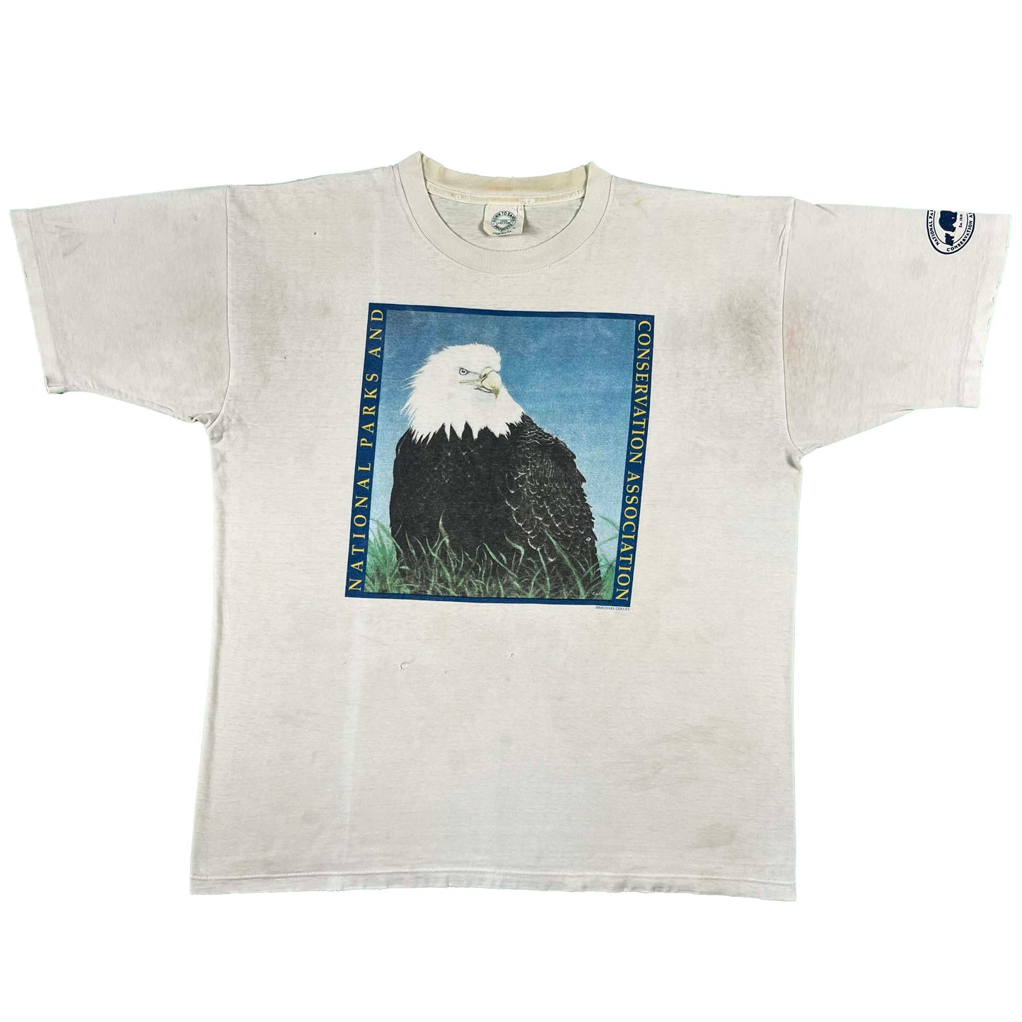 90s Henry David Thoreau Quote Bald Eagle Tee- XL