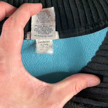 2006 Old Navy Cotton Candy Blue Lined Black Fleece Jacket- L