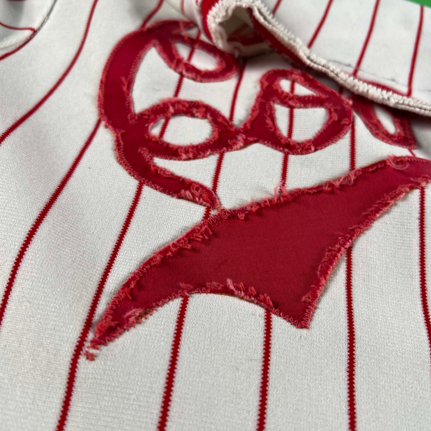 70s Patched & Striped Baseball Jersey- M