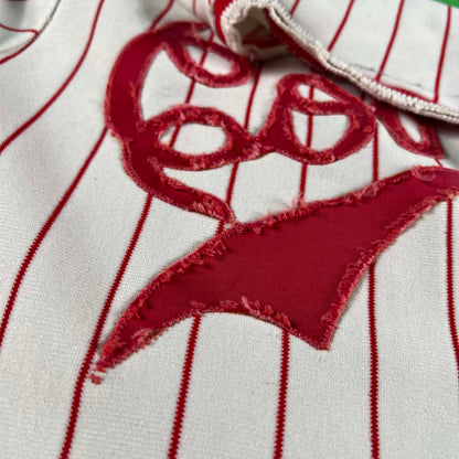 70s Patched & Striped Baseball Jersey- M
