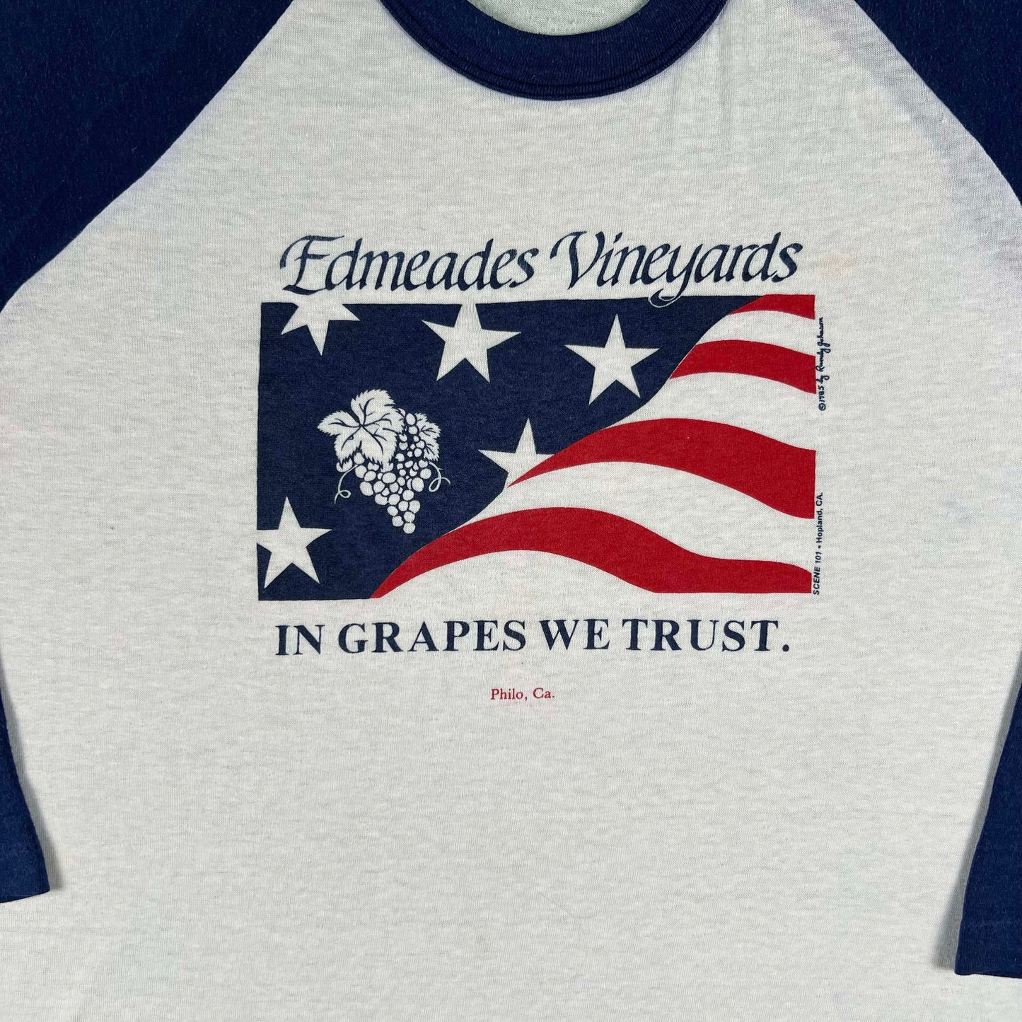 80s 'In Grapes We Trust' Philo, CA Tee- L