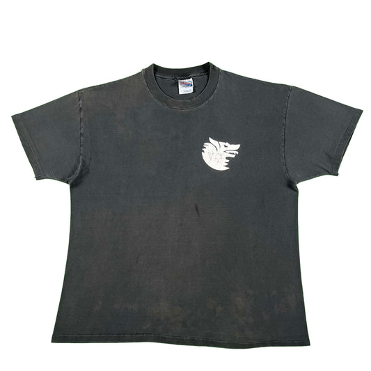 90s Stellarly Faded Black Wolf Tee- XL