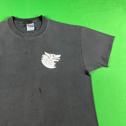 90s Stellarly Faded Black Wolf Tee- XL