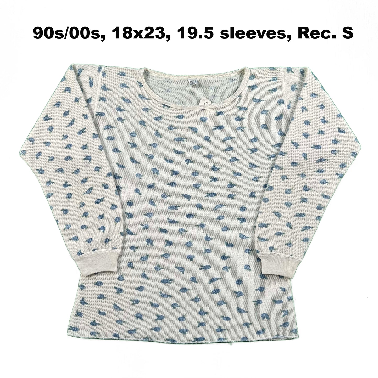 Vintage Floral & Lace Collar Waffle Knit Thermals- SELECT SHIRT