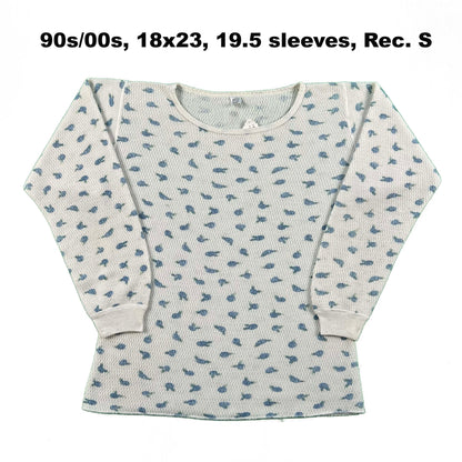 Vintage Floral & Lace Collar Waffle Knit Thermals- SELECT SHIRT