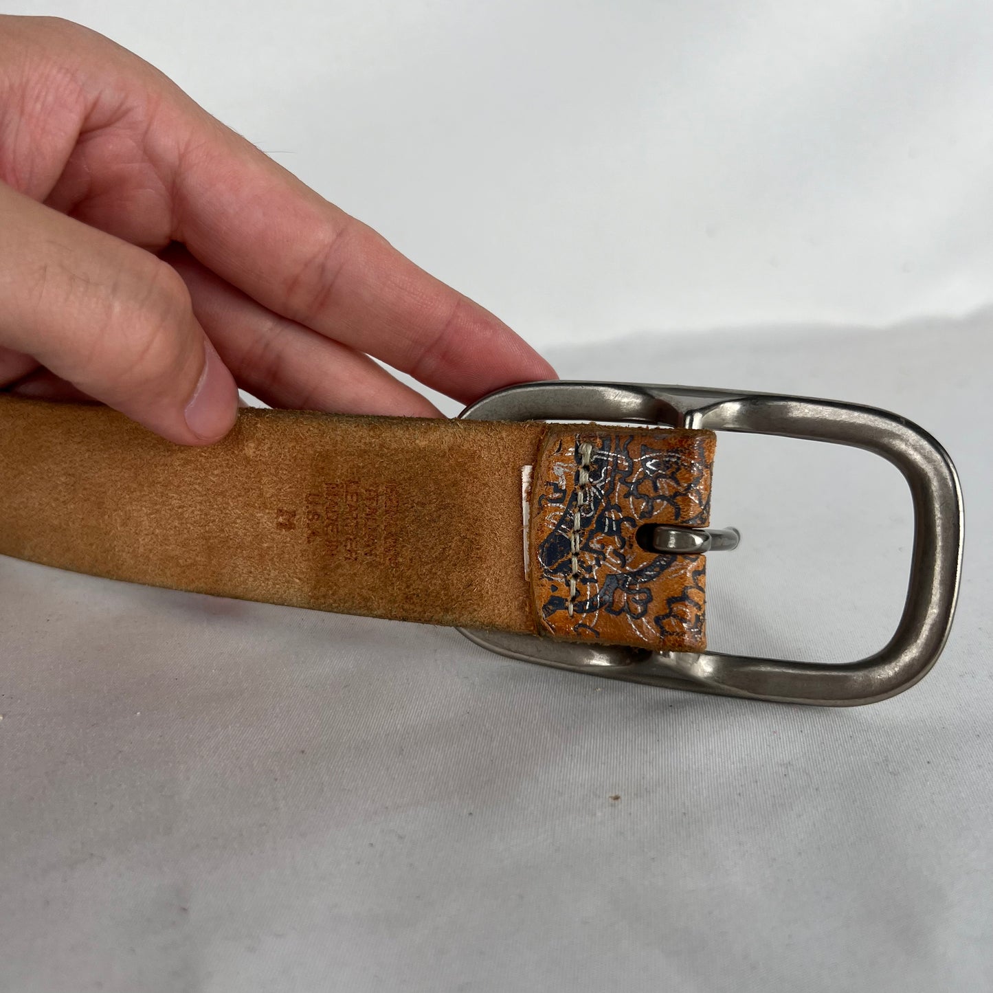 90s/00s Paisley Embellished Leather Belt- 26"-30"
