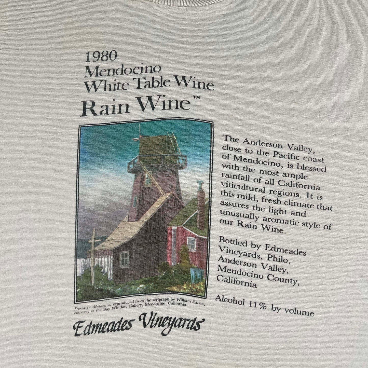 80s Mendicino, California Wine Tee- L