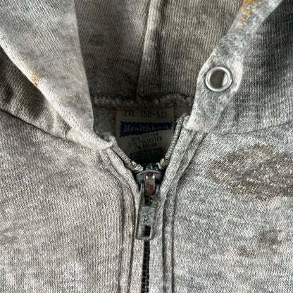 70s Rust Thrashed Zip Up Hoodie- XL