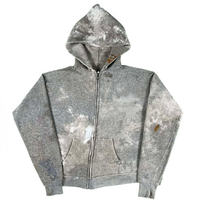 70s Rust Thrashed Zip Up Hoodie- XL