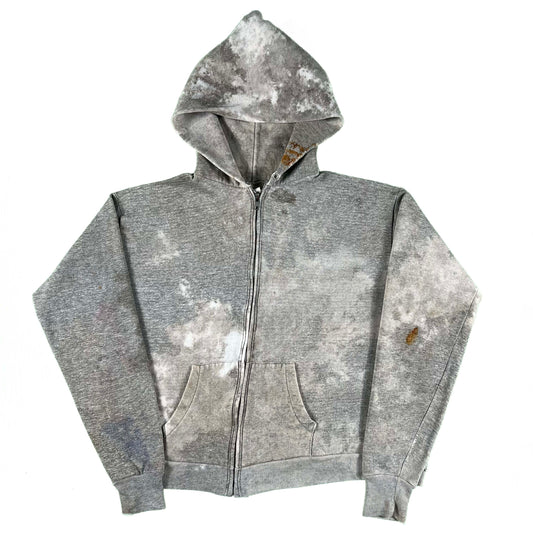 70s Rust Thrashed Zip Up Hoodie- XL