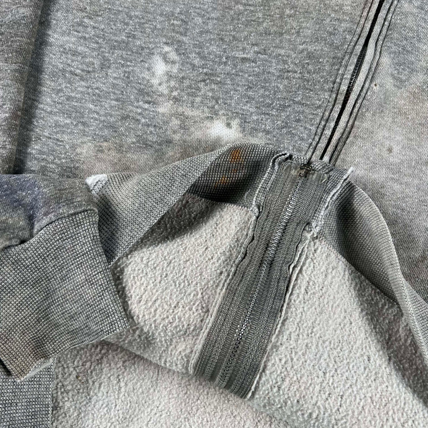 70s Rust Thrashed Zip Up Hoodie- XL