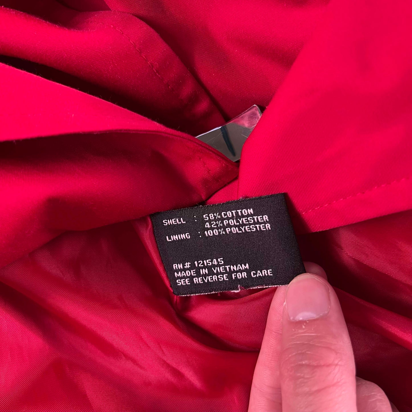 90s London FOG Metal Clasp Red Trench Coat- M