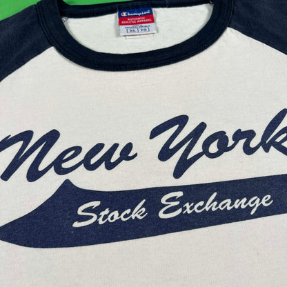 00s New York Stock Exchange Baseball Tee- XL
