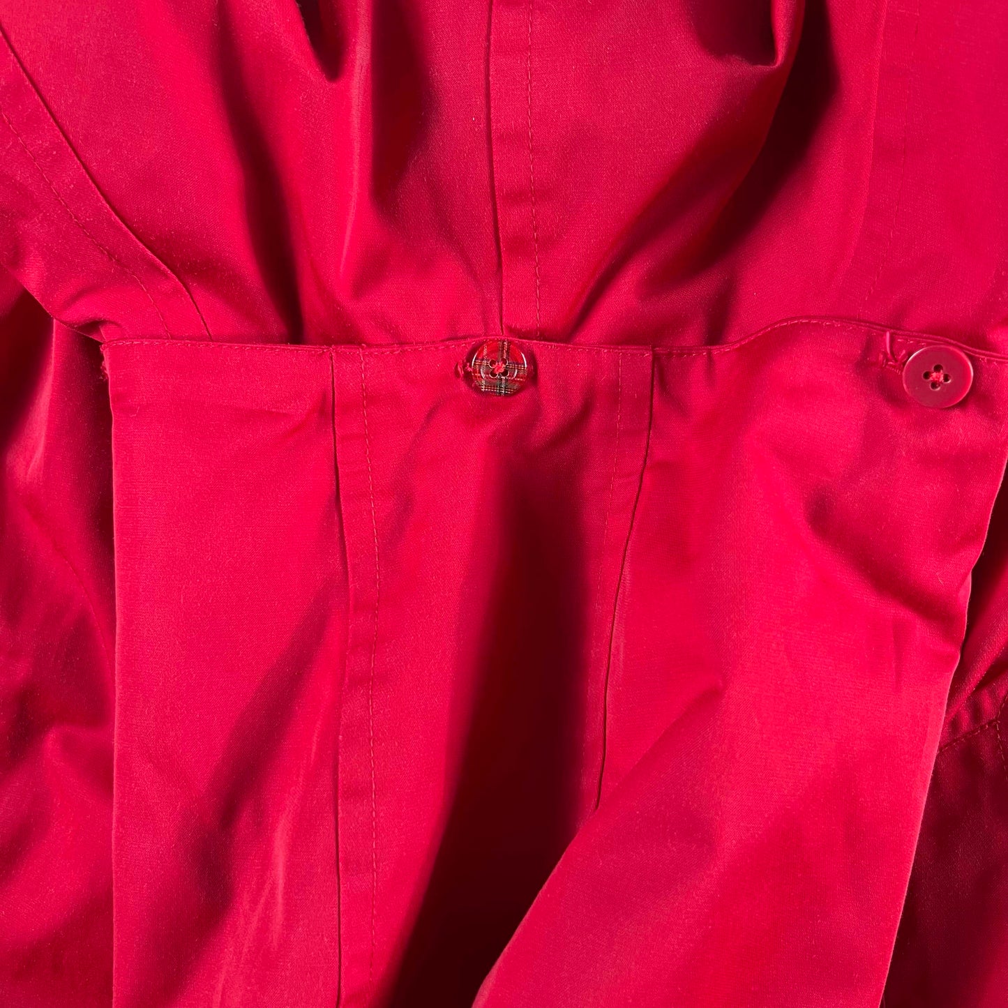 90s London FOG Metal Clasp Red Trench Coat- M