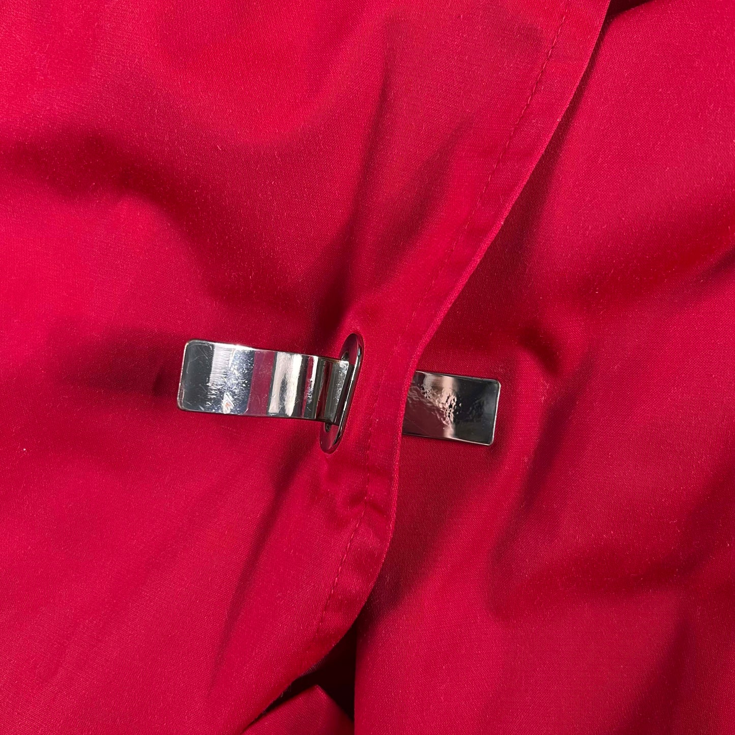 90s London FOG Metal Clasp Red Trench Coat- M