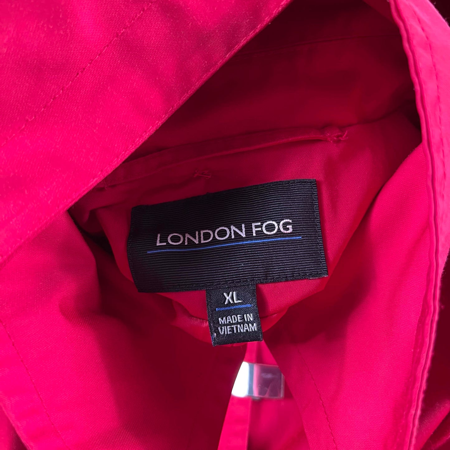 90s London FOG Metal Clasp Red Trench Coat- M