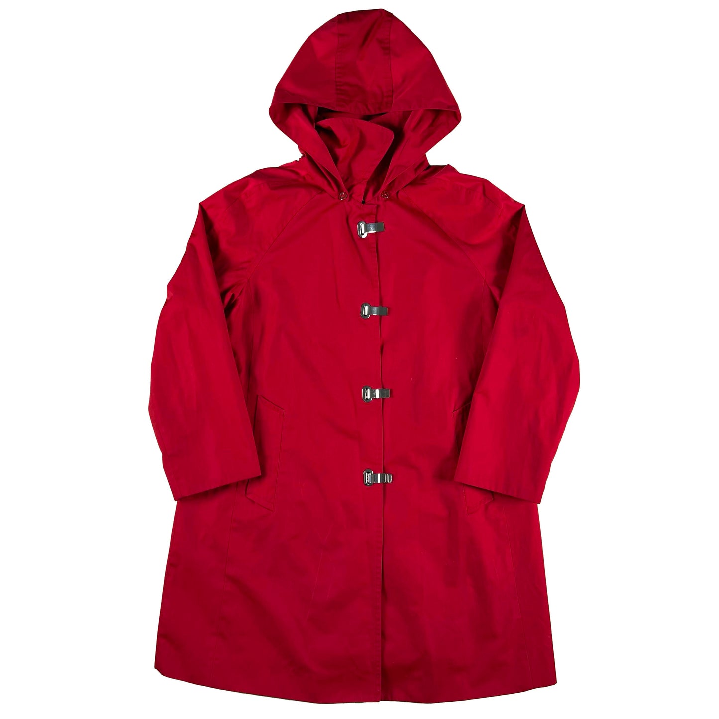 90s London FOG Metal Clasp Red Trench Coat- M
