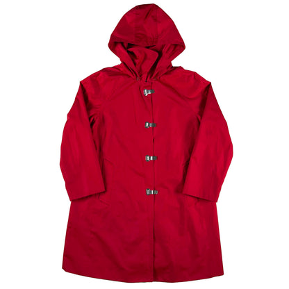 90s London FOG Metal Clasp Red Trench Coat- M