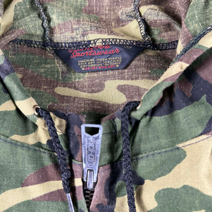 70s Light Camo Hooded Zip Up Jacket- L