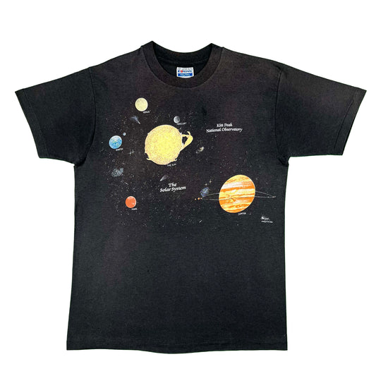 80s Sun Faded Black Space Tee- L