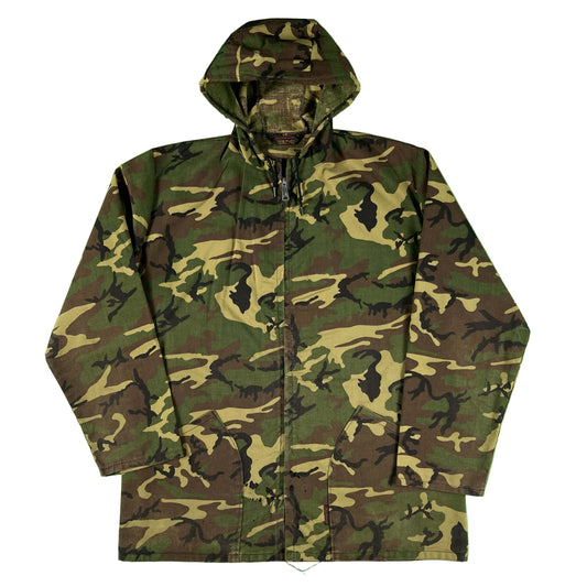 70s Light Camo Hooded Zip Up Jacket- L