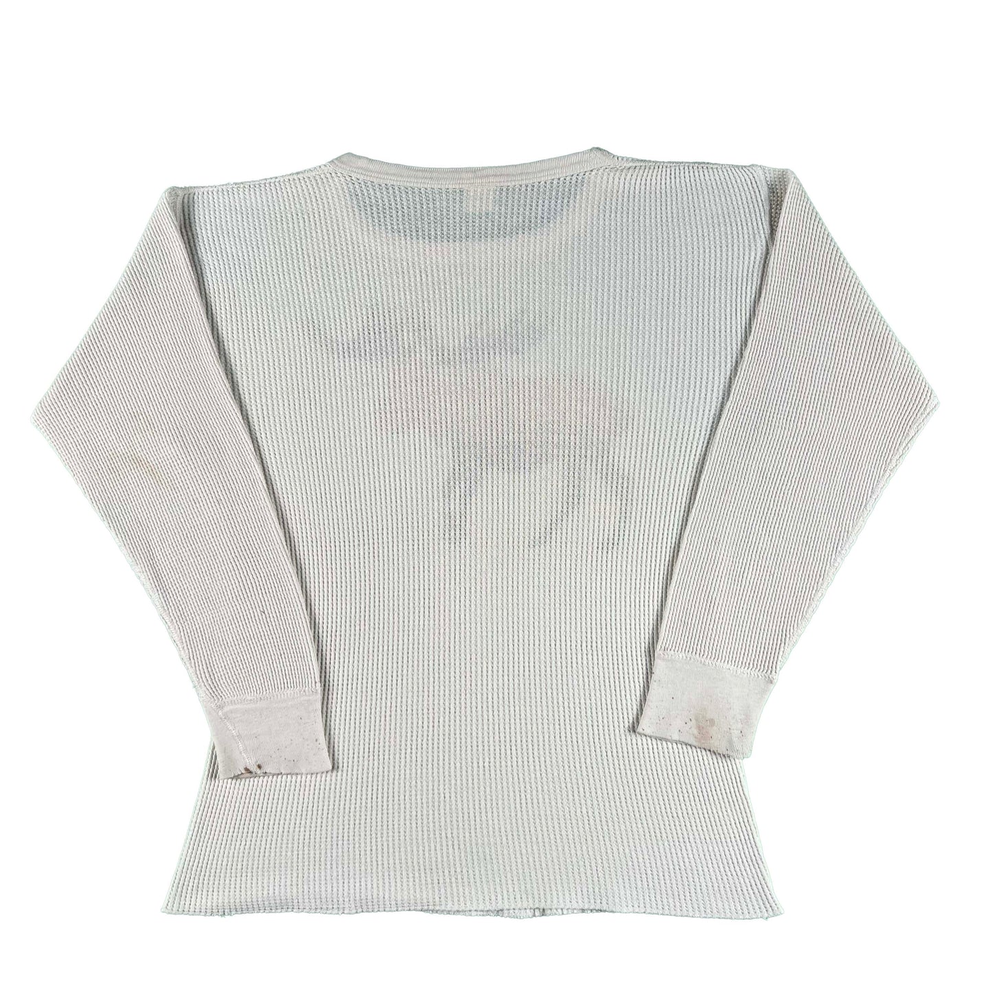 70s Moose Print Waffle Knit Thermal- L