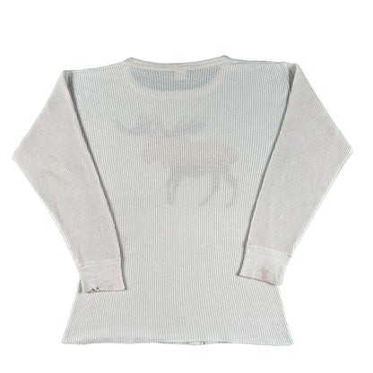 70s Moose Print Waffle Knit Thermal- L