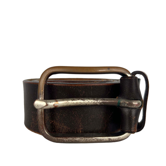 90s Fullum & Holt Patina Brown Leather Belt- 36"-40"