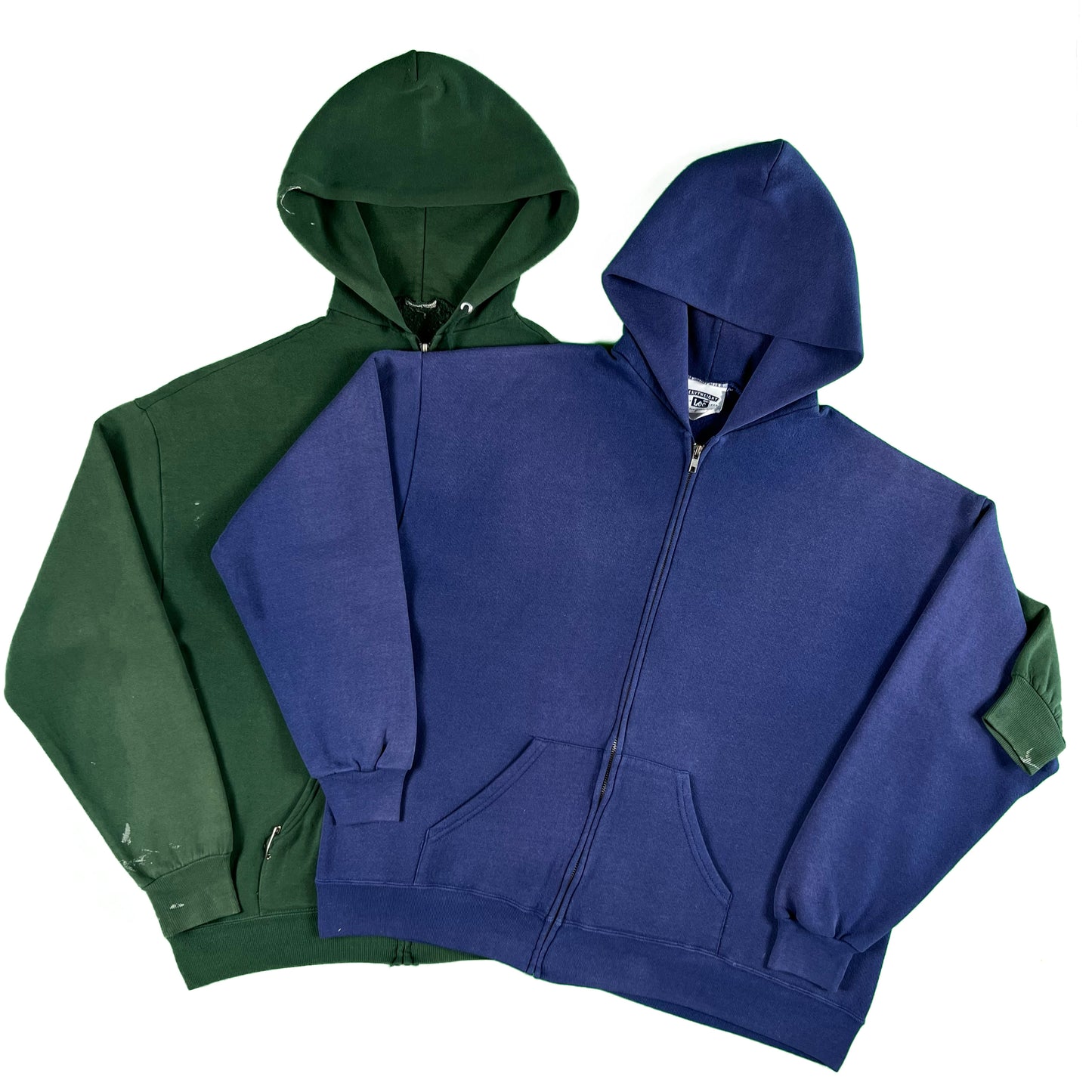 90s Faded Blank Zip Up Hoodie 2 Pack- XL