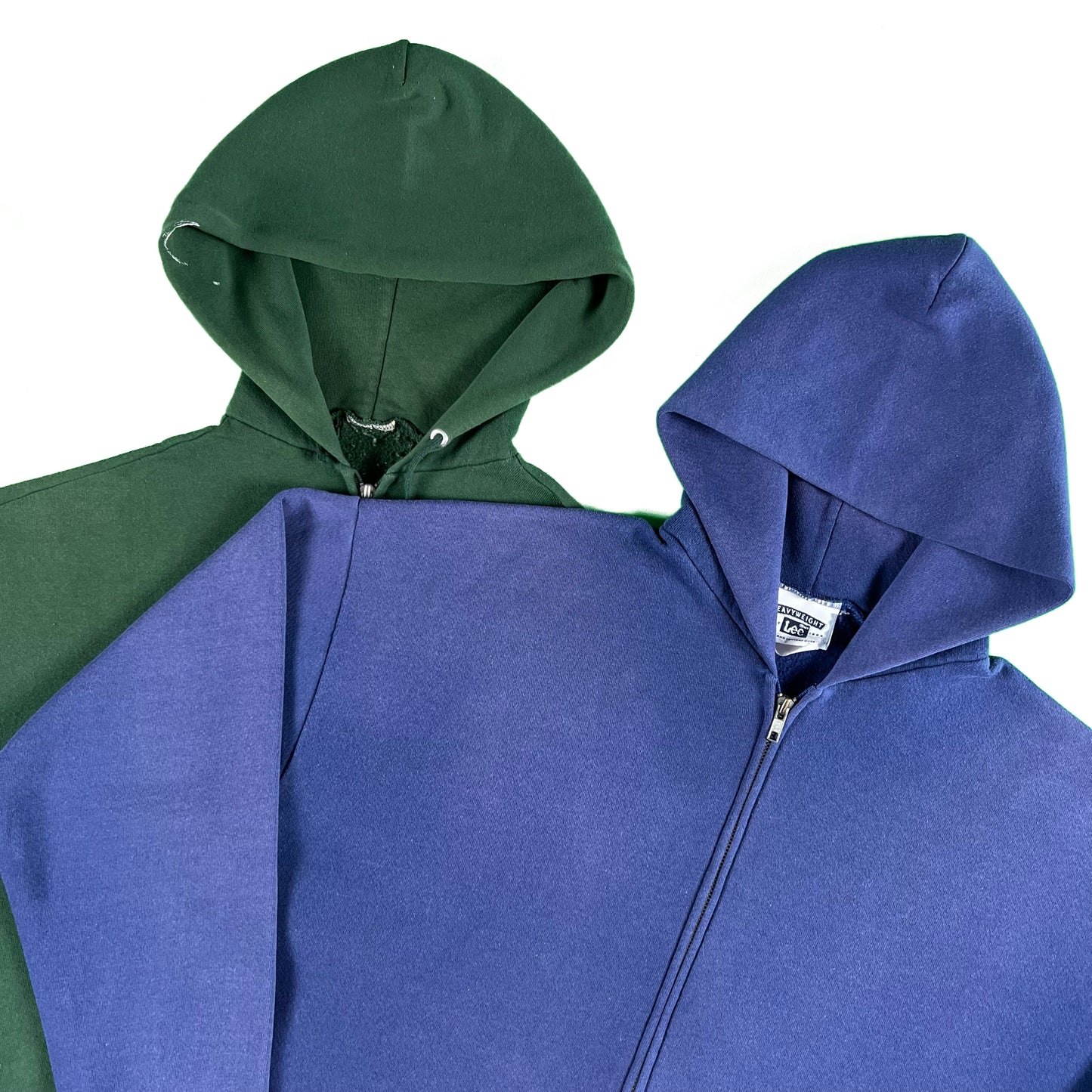 90s Faded Blank Zip Up Hoodie 2 Pack- XL