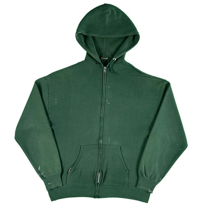 Vintage Blank Forest Green Zip Up Hoodie- SELECT SIZE