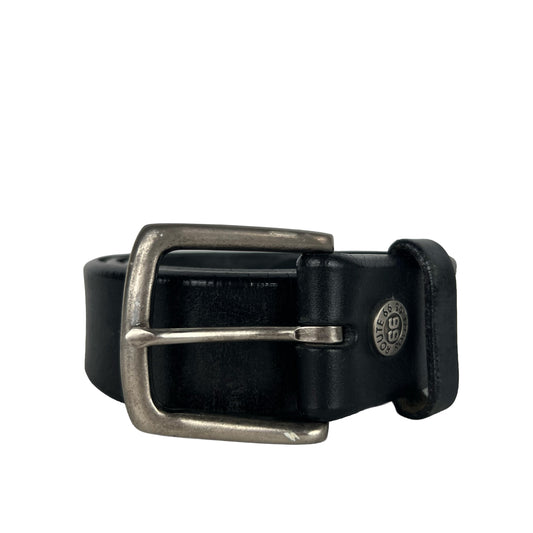 00s Route 66 Black Leather Belt- 28"-32"