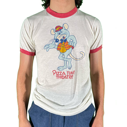 70s Chuck E. Cheese Pizza Time Theatre Ringer Tee- S