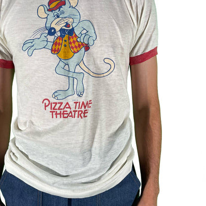 70s Chuck E. Cheese Pizza Time Theatre Ringer Tee- S