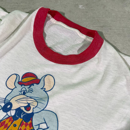 70s Chuck E. Cheese Pizza Time Theatre Ringer Tee- S