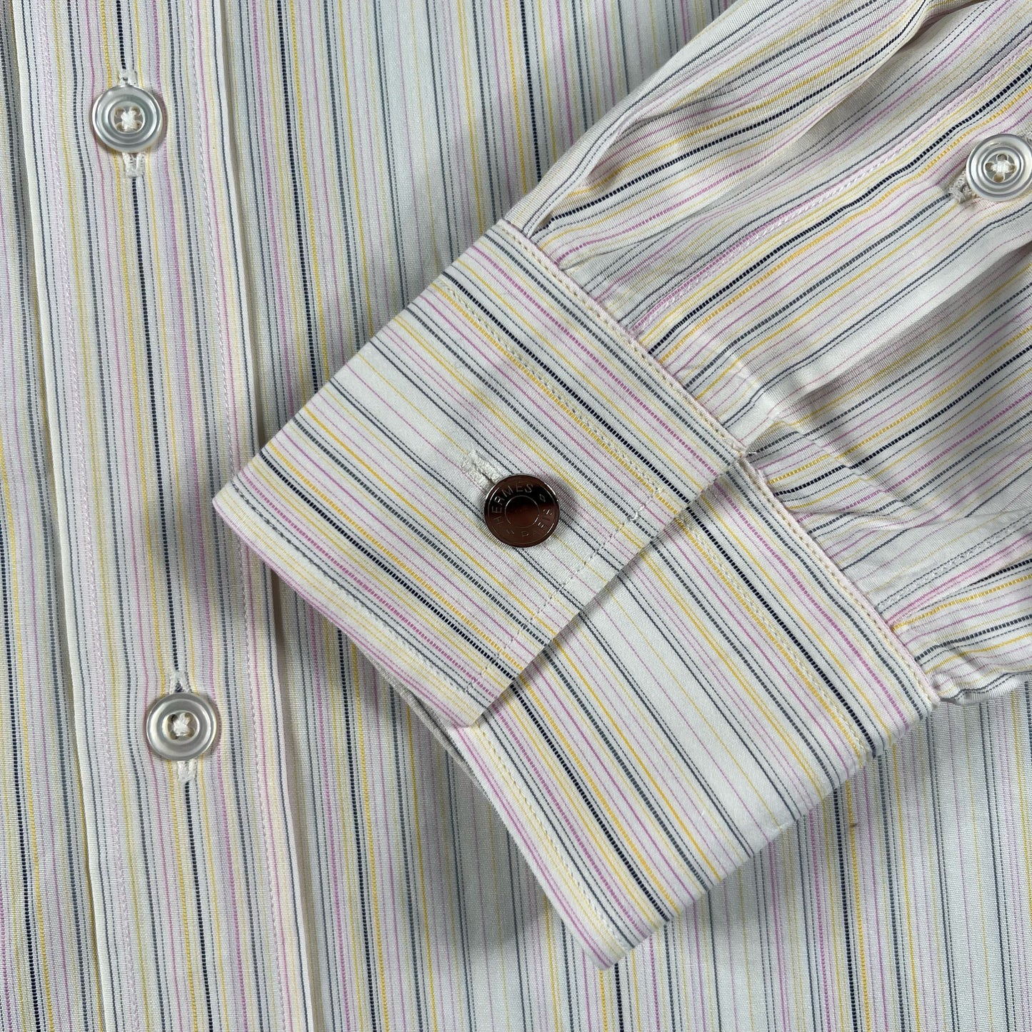 90s Hermes Striped Button Up- XL