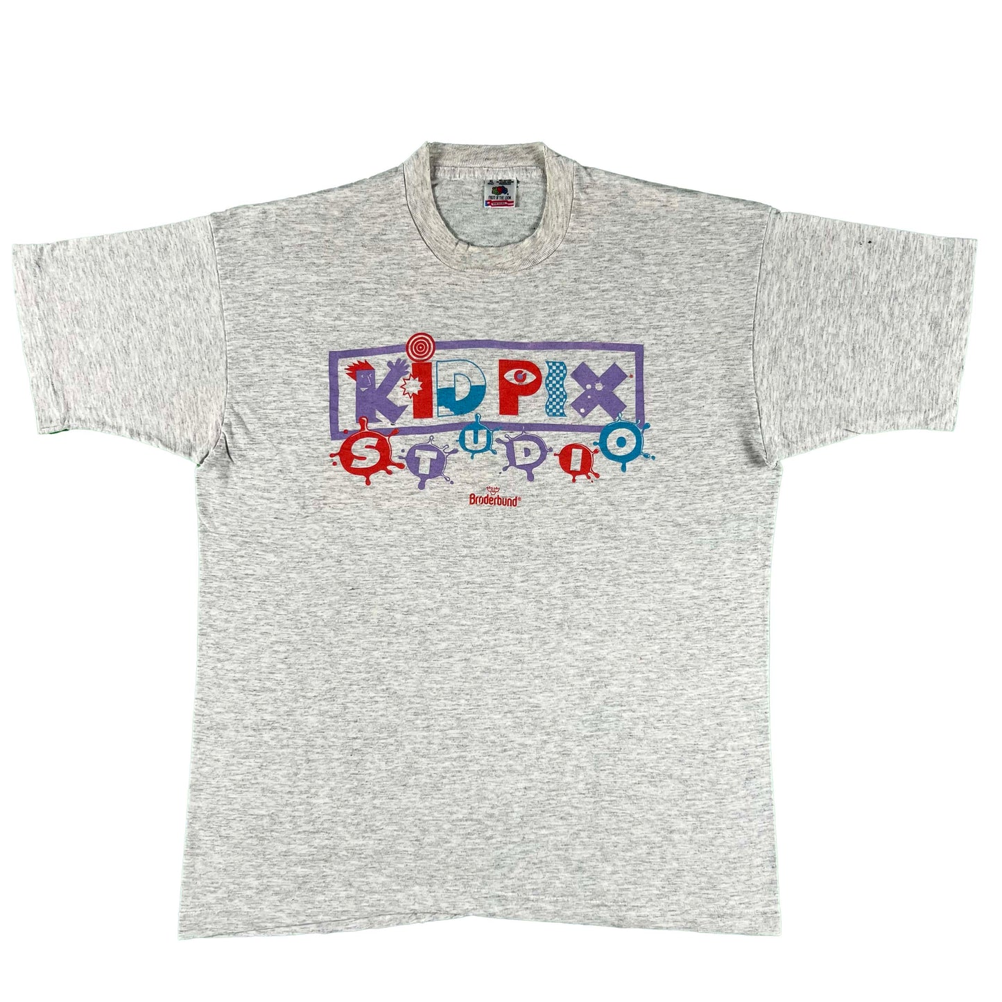90s Safety Pinned KidPix Studio Animation Tee- XL