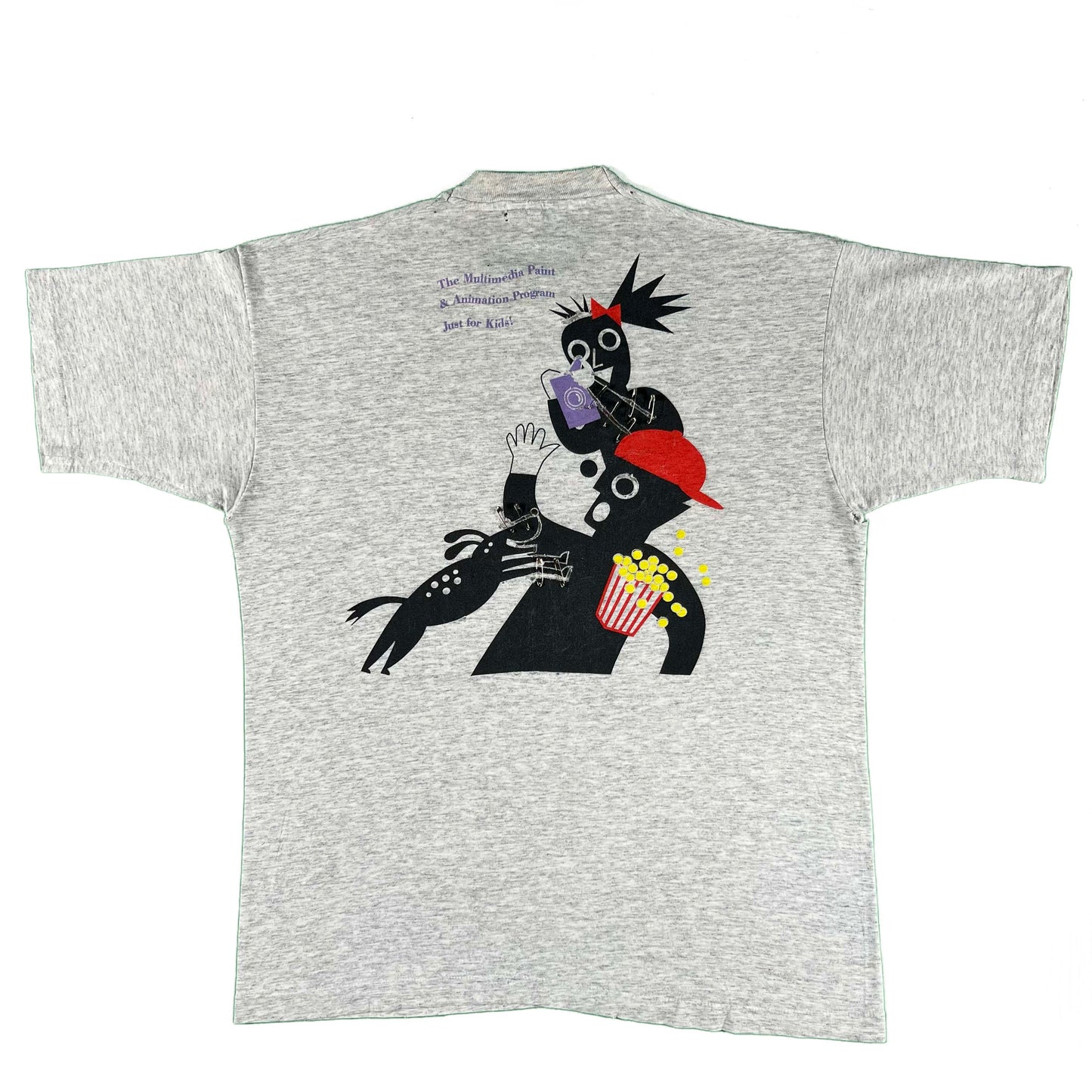 90s Safety Pinned KidPix Studio Animation Tee- XL