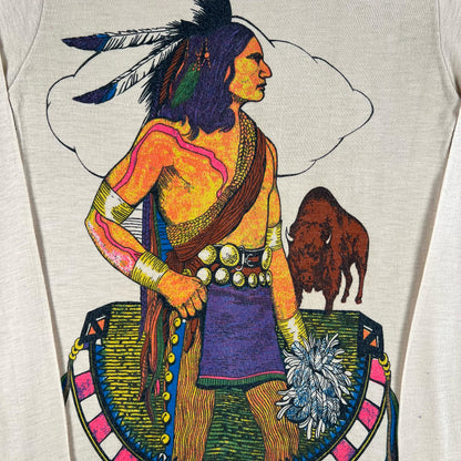 70s Native American Art Long Sleeve Acrylic Tee- S