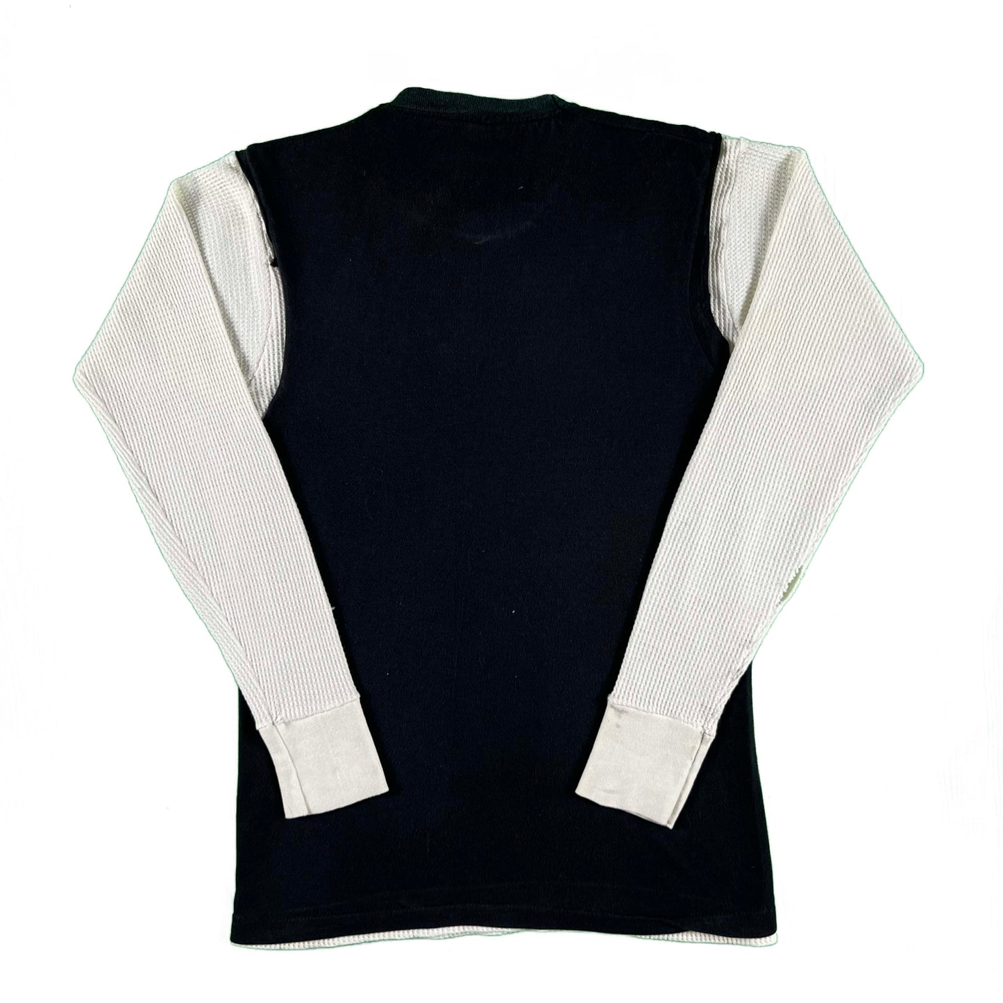 80s Jim Morrison Chop Tee & Waffle Knit Thermal- M