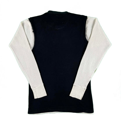 80s Jim Morrison Chop Tee & Waffle Knit Thermal- M