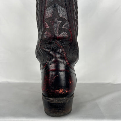 00s Lucchese Cherry Red Leather Cowboy Boots- M's 10, W's 11.5